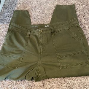 Evri Army Green Ankle Jeans
